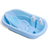 Moni Babybadewanne Santorini, Zubehör 90 cm Thermometer Shampoospender ab Geburt blau