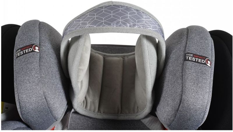 Cangaroo Kindersitz-Kopfstütze Shelter ergonomisch Kopfschutz für Auto Kopfgurt hellgrau