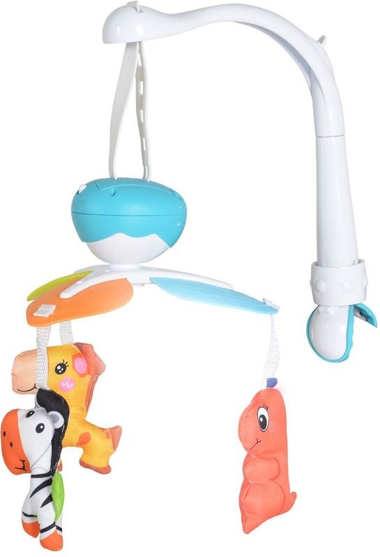 Moni Musik Mobile Dino 6358, drehbar, Musikfunktion, 5 Melodien, Autoabschaltung blau