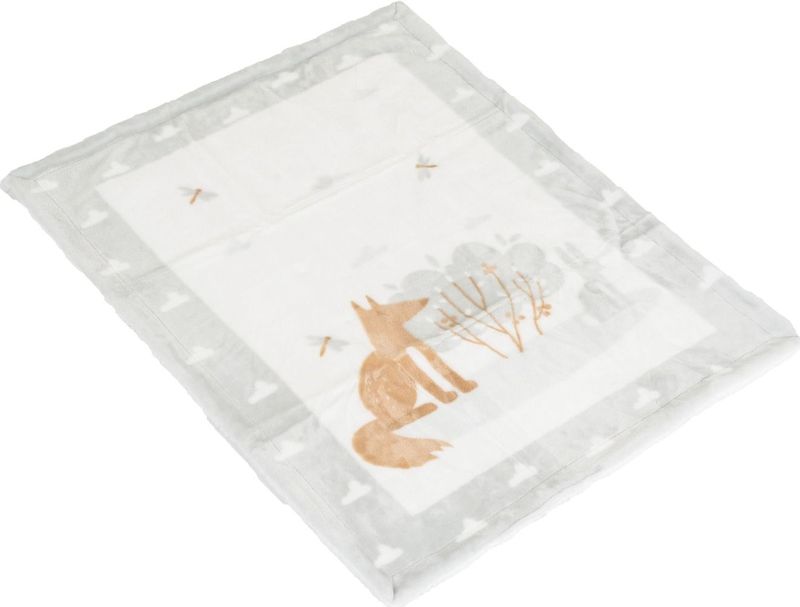 Cangaroo - Sherpa Little Friends - Wiegdeken - Grijs - Polyester