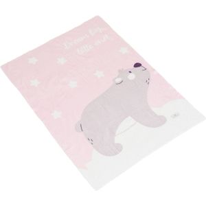 Cangaroo - Dreamy Bear - Wiegdeken - Roze - 75 x 100 cm