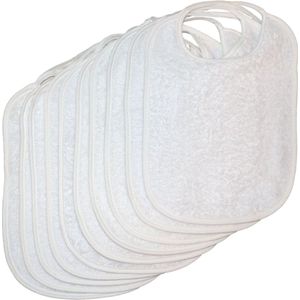 Lorelli - White Terry - Slabbetjes - Wit - Waterproof - 10 Stuks