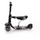 Lorelli Kinderroller Laufrad 2 in 1 Smart PU Räder leuchten klappbar verstellbar schwarz/grau
