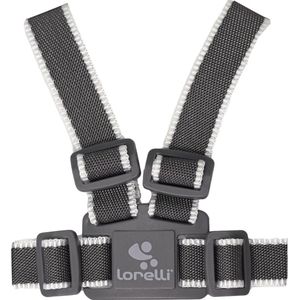 Lorelli - Safety Harness - Kinderstoel Tuigje - Grijs met Wit - Verstelbare Riempjes