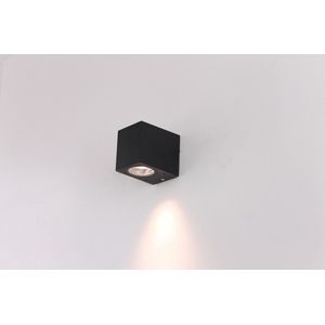 Buitenlamp wandlamp Optonica Sonnie - inclusief LED  lichtbron 1xGu10 - mat zwart down