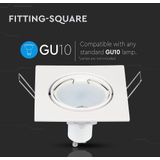 V-TAC VT-779-WH-SQ LED-spot - Inbouwarmatuur - Wit - GU10
