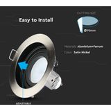 V-TAC VT-781RD-SN LED Spot - Inbouwarmatuur - Satijn Nikkel - GU10 - IP20