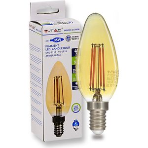 Kaarslamp - E14 - 4W - Super Warm Wit <2200K - Filament - Amber