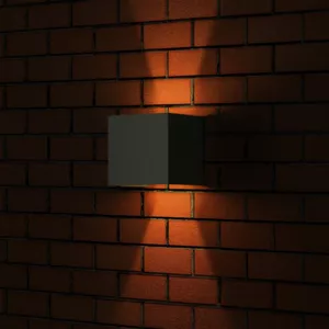 K-Bright Wandlamp voor binnen en buiten, 7 W, warmwit, 3000 K, moderne wandlamp voor binnen, verstelbare lichtstraal, IP65 wandverlichting voor buiten