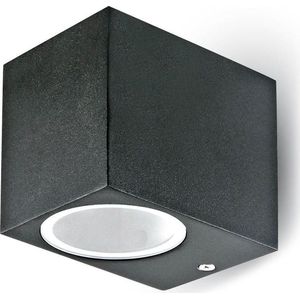 Enzo Wandlamp | aluminium | 1xGU10 | IP44 | zwart | vierkant - 5086007