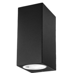 V-Tac Wandlamp | aluminium | 2xGU10 | IP44 | zwart | vierkant - 5086009