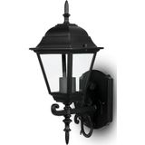 Wandleuchte, Aluminium, schwarz, Glas, klar, H 40 cm, VT-760