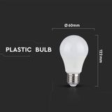 LED - A60 - Dimbare Lamp - Daglicht - Plastic - 9 Watt