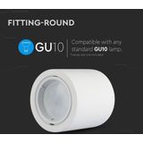 GU10 Fitting - Wit - Gips - Aluminium Ring - Voor Maximaal 35 W