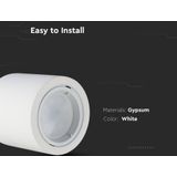 GU10 Fitting - Wit - Gips - Aluminium Ring - Voor Maximaal 35 W