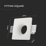 Spothouder - Vierkant - Inbouwmontage - Eenvoudig Aan Te Brengen - Snijdoorsnede 123 x 123 mm