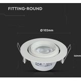 V-TAC VT-700W LED-spot - Wit - Aluminium - GU10 - IP20