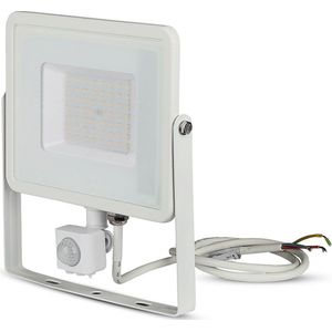 VT-50-S 50W SMD PIR SENSOR FLOODLIGHT WITH SAMSUNG CHIP COLORCODE:3000K WHITE BODY WHITE GLASS