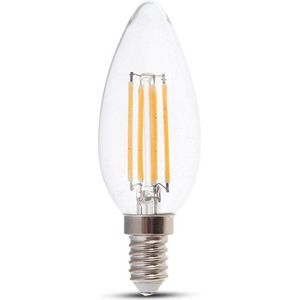 V-Tac LED Filament Kaars E14 - Warm Wit - 4W - Dimbaar