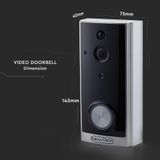 Smart Video Doorbell - Zwart - Draadloos - Oplaadbare Batterijen