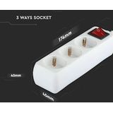 Stekkerdoos - Wit - 3 Stopcontacten - 5 Meter Kabel - Veiligheidsluiken