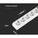 Stekkerdoos - Wit - 5 Voudige - 5 Meter Kabel - Met Schakelaar