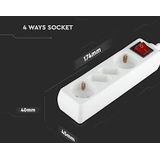 Stekkerdoos - 4 Stopcontacten - Zwart - 1,5 Meter Kabel - Veiligheidsfuncties