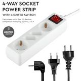 Stekkerdoos - 4 Stopcontacten - Zwart - 1,5 Meter Kabel - Veiligheidsfuncties