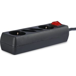 Stekkerdoos - Zwart - 4 Stopcontacten - 1,5 Meter Kabel - 3G1,5mm²