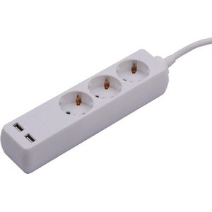 V-tac - 3 Ways Extension Sockets - usb - IP20 - Weiß - 5 m wire