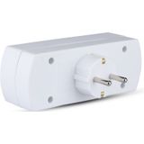 3-Weg Stopcontact - Wit - 250V - Met Aarding