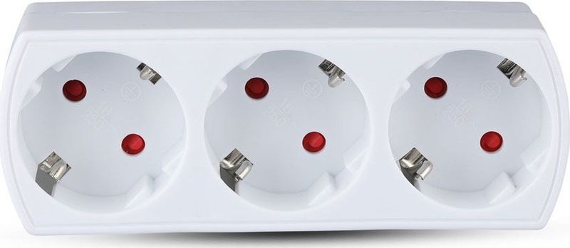 3-Weg Stopcontact - Wit - 250V - Met Aarding