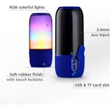 V-TAC - Bluetooth Luidspreker - Blauw - LED Verlichting - USB en TF Slot