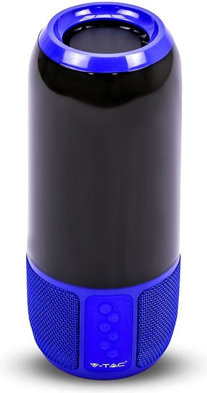 V-TAC - Bluetooth Luidspreker - Blauw - LED Verlichting - USB en TF Slot