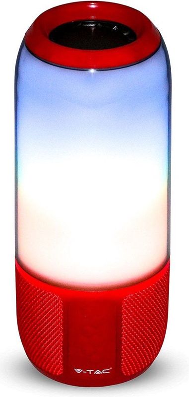 V-Tac VT-7456 Bluetooth Speaker met RGB Verlichting - 2x 3Watt - Rood