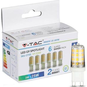 V-tac VT-2243 6-pack G9 led lampen - G9 - 3W - 300 Lm - 3000K