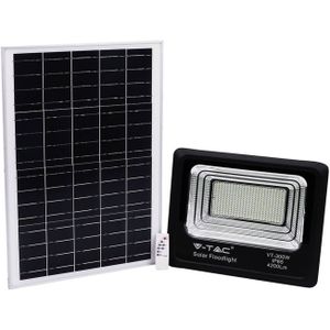 V-tac VT-300W Solar schijnwerper met zonnepaneel - 4200 Lm - 4000K - Zwart