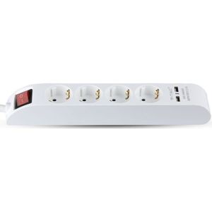 V-TAC VT-1144-2 - Verlengstekkerdoos - Wit - 1,4 m Draad - 4 Weg