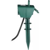 V-tac VT-1114-3 Tuin Stekkerdoos met Grondpin - 3 Meter - Zwart - IP44