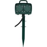 V-tac VT-1114-3 Tuin Stekkerdoos met Grondpin - 3 Meter - Zwart - IP44