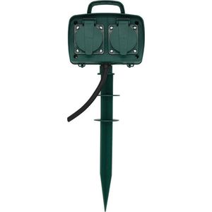 V-tac VT-1114-3 Tuin Stekkerdoos met Grondpin - 3 Meter - Zwart - IP44