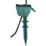 V-tac VT-1112-3 Tuin Stekkerdoos met Timer - 3 Meter - Zwart -IP44