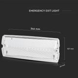 LED Noodverlichting met accu wand-/plafondmontage 3 Watt 6400K IP65 Spatwaterdicht Incl. pictogram met vluchtwegaanduiding