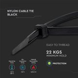 V-TAC - Nylon Kabelbinder - Zwart - 4,5 x 150 mm - 100 stuks/verpakking
