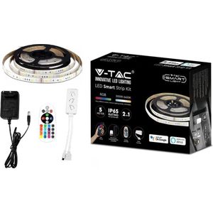 V-tac Smart Led Strip - 5 meter - RGB en Warm Wit - Inclusief afstandsbediening - Bediening via App - Wifi led strip 5 meter - Led Light Strip – IP65