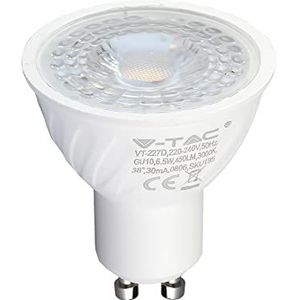 V-TAC Ledlamp met GU10-fitting, 6,5 W (komt overeen met 60 W), 480 lumen, natuurlijk wit licht, 4000 K, maximale efficiëntie en energiebesparing