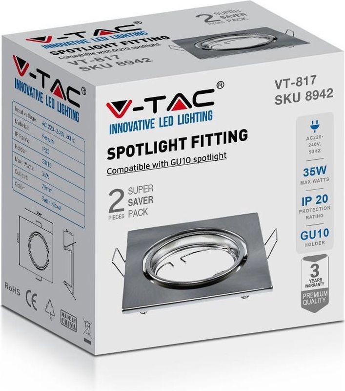 Armaturen - GU10 Fitting - Chroom - 2 Stuks - Duurzaam Ferrum