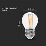LED Filament Bulb - G45 - Helder - 6400K - E27 - 6W