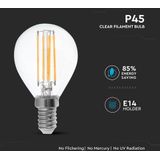 LED Filament lamp E14 fitting 6 Watt 800lm P45 extra warm wit 2700K