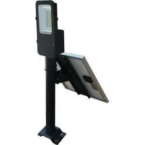 Straatlantaarn op zonne-energie - 50W - IP65 - Zwart - 4000 Lumen - 6000K